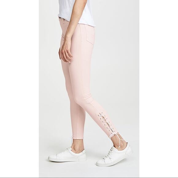 NWT‎ Hudson Jeans Barbara Skinny Pink Lace-Up - Picture 1 of 10